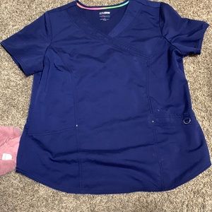 blue scrub top